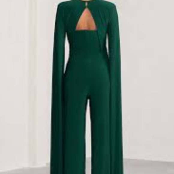 Triumph Green Maternity Plunge Jumpsuit - Picture 2 of 3